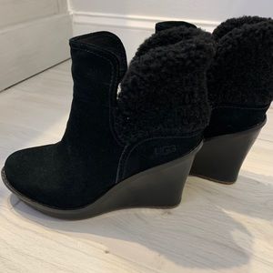 Black UGGs wedge ankle boots